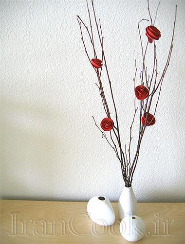 ساخت گل رز با کاغذ رنگی/آموزش گل سازی