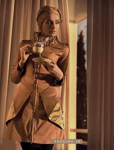 مدل مانتو قهوه ای رنگ مد سال 93/  مدل لباس