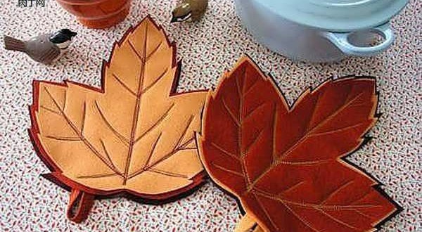 آموزش دوخت زیر بشقابی به شکل برگ/خیاطی