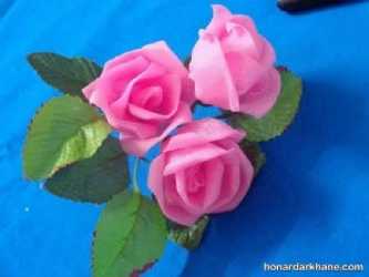 آموزش تصویری ساخت گل با تور برای تل سر و تزیین لباس