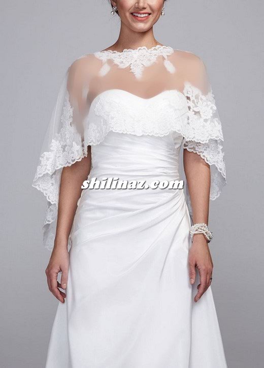 مدل شنل لباس عروس دکلته/وسایل مورد نیاز عروس