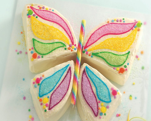 تزیین کیک تولد به شکل پروانه‌/شیرینی